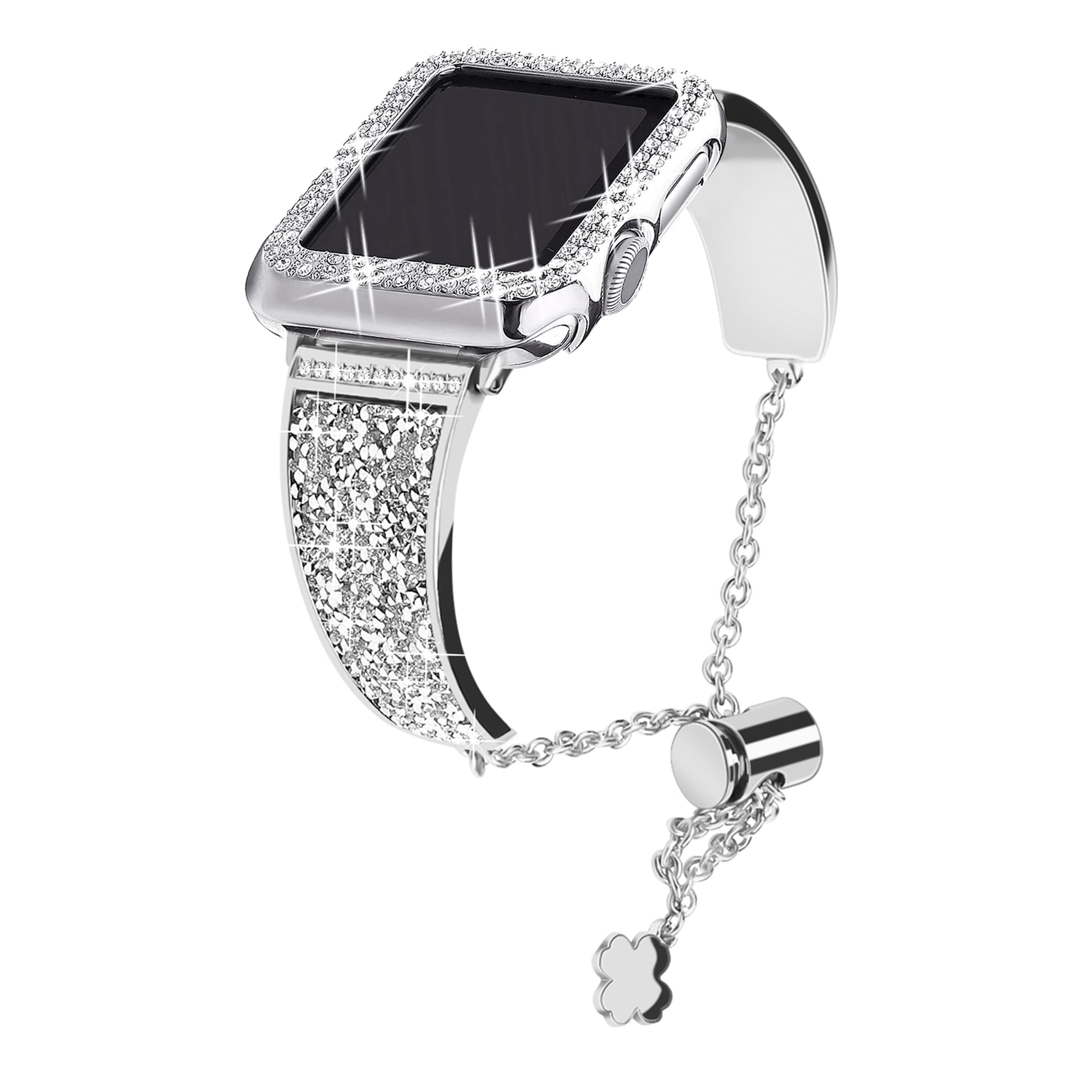 Crystal Rhinestone Sparkling Band For Apple Watch All Series Crystal Pavé Link Band for the Apple Watch – Goldenerre main image 3