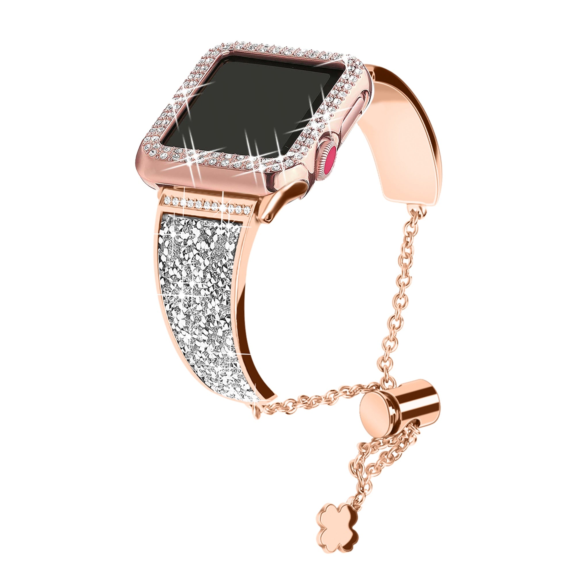 Crystal Rhinestone Sparkling Band For Apple Watch All Series Crystal Pavé Link Band for the Apple Watch – Goldenerre main image 4