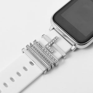 Silver Letter Charms Set For Apple Watch Band