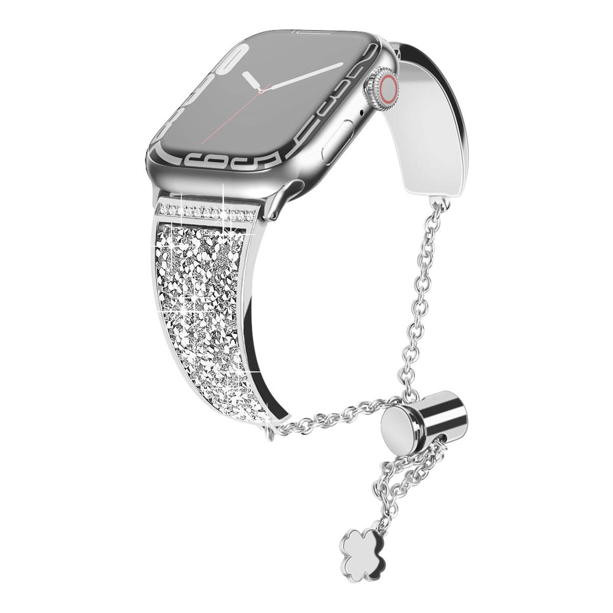 Sparkling Crystal Bracelet Smartwatch Band - Silver 38-49mm Sparkling Bling Crystal Bracelet Band For Apple Watch – The  main image 2