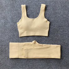 Load image into Gallery viewer, 2-Piece Seamless Bra And Butt Lifting High Waist Leggings Yoga Suit Set