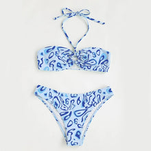 Load image into Gallery viewer, Bandeau Bikini Sexy Split Swimsuit