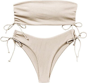 Summer Beach Tube Bikini Swimsuit With Drawstring