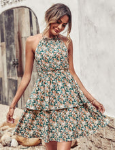 Load image into Gallery viewer, Summer Printed Fashion Boho Backless Ruffled Beach Halter Dress