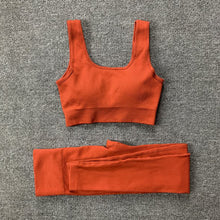 Load image into Gallery viewer, 2-Piece Seamless Bra And Butt Lifting High Waist Leggings Yoga Suit Set
