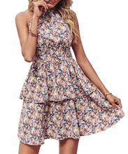 Load image into Gallery viewer, Summer Printed Fashion Boho Backless Ruffled Beach Halter Dress