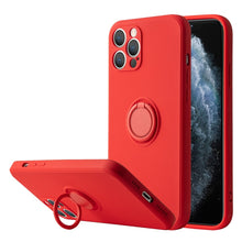 Load image into Gallery viewer, Liquid Silicone Case For iPhone With Kickstand Ring Holder Bracket