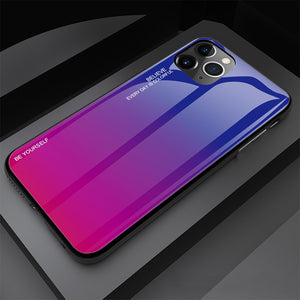 Gradient Tempered 9H Glass Case For iPhone