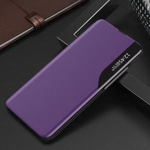 Smart Side View Leather Magnetic Flip Phone Cover For Samsung Galaxy