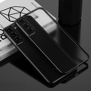Luxury Matte Square Plating Transparent Case For Samsung Galaxy