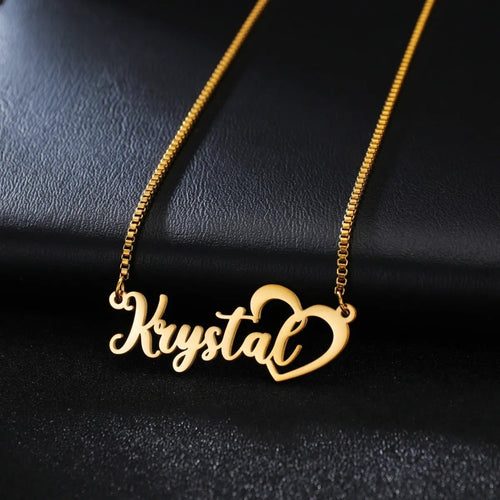 Personalized Custom Name Necklace With Heart Design For Women