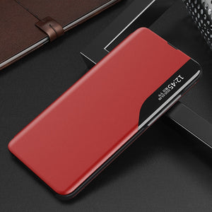 Smart Side View Leather Magnetic Flip Phone Cover For Samsung Galaxy