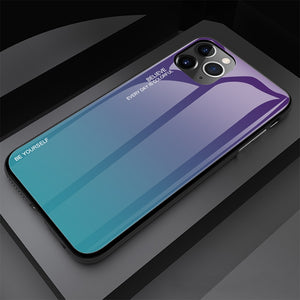 Gradient Tempered 9H Glass Case For iPhone