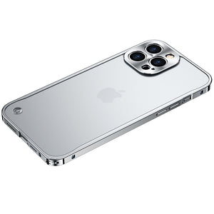 Aviation Aluminum Metal Frame Case For iPhone With Frosted Translucent Back Cover