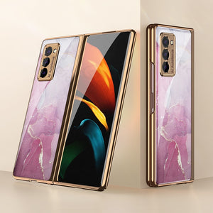 Luxury Plating Tempered Glass Case For Samsung Galaxy Z Fold