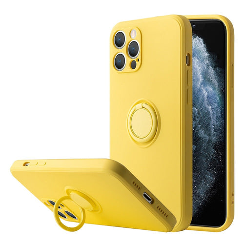Liquid Silicone Case For iPhone With Kickstand Ring Holder Bracket