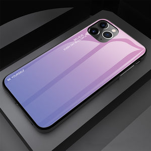Gradient Tempered 9H Glass Case For iPhone