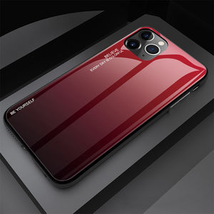 Gradient Tempered 9H Glass Case For iPhone