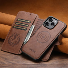 Load image into Gallery viewer, Leather Wallet Folio iPhone Case