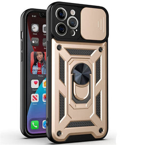 Shockproof Armor Case For iPhone With Ring Holder Kickstand And Camera Protection Cover