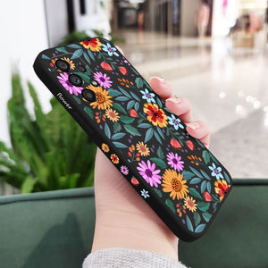 Floral Liquid Silicone Flower Case For Samsung Galaxy