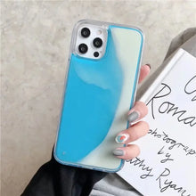 Load image into Gallery viewer, Neon Glow Luminous Quicksand iPhone Case