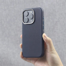 تحميل الصورة في عارض المعرض، Particle PU Leather Alloy Lens Frame MagSafe iPhone Case