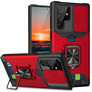 Shockproof Armor Case For Samsung Galaxy With Card Slot And Kickstand