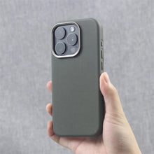 تحميل الصورة في عارض المعرض، Particle PU Leather Alloy Lens Frame MagSafe iPhone Case