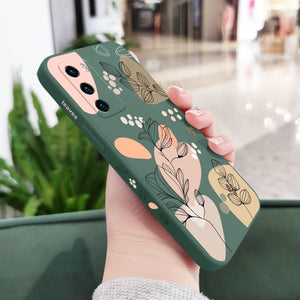 Liquid Silicone Abstract Plants Phone Case For Huawei P Series