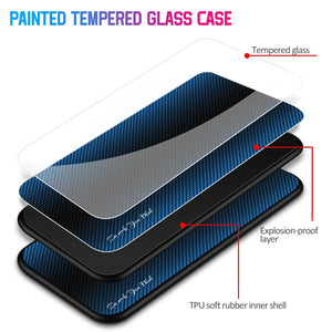 Tempered Gradient Glass Cover Case For Samsung Galaxy
