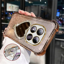 Load image into Gallery viewer, Glitter Heart Mirror Makeup iPhone Case