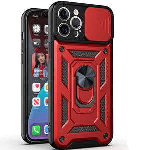 Shockproof Armor Case For iPhone With Ring Holder Kickstand And Camera Protection Cover