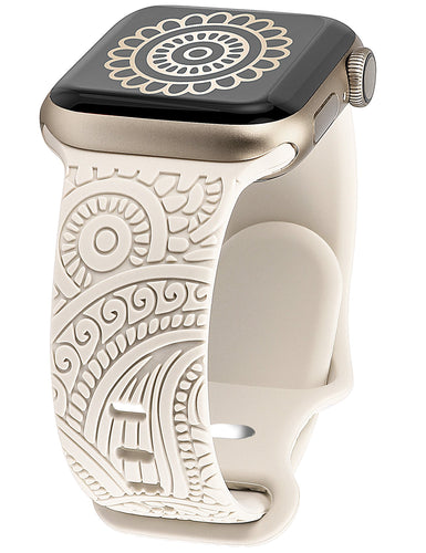 Floral Engraved Silicone Band for Apple Watch