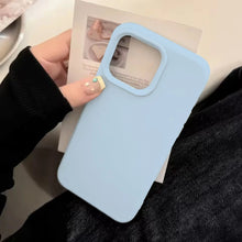 Load image into Gallery viewer, Silicone iPhone Case — Soft Solid-Color Protective Cover - Blue