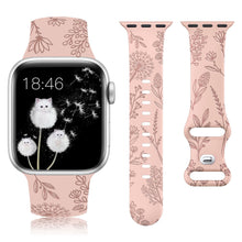 Load image into Gallery viewer, Floral Engraved Silicone Band for Apple Watch