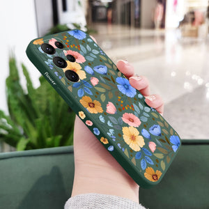 Liquid Silicone Floral Flower Pattern Case For Samsung Galaxy