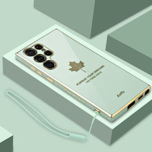 Load image into Gallery viewer, Electroplated Maple Leaf Silicone Phone Case For Samsung Galaxy