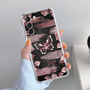 Love Bow Floral Pattern Clear Case For Samsung Galaxy