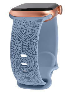 Floral Engraved Silicone Band for Apple Watch