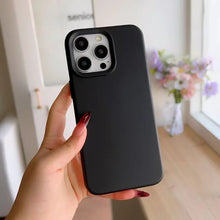 Load image into Gallery viewer, Silicone iPhone Case — Soft Solid-Color Protective Cover - Black
