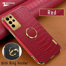 Load image into Gallery viewer, Crocodile Pattern Leather Case For Samsung Galaxy Note With Ring Holder Kickstand