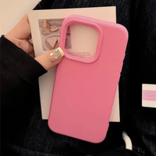 Load image into Gallery viewer, Silicone iPhone Case — Soft Solid-Color Protective Cover - Rose Red