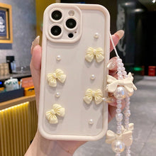 Load image into Gallery viewer, Bowknot Pearl Chain iPhone Case