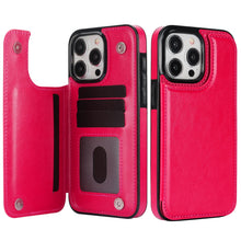 טען תמונה למציג הגלריה, Premium Wallet Flip Leather Case for iPhone – Card Holder, Kickstand &amp; Magnetic Closure