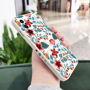 Liquid Silicone Floral Phone Case For Huawei
