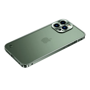 Aviation Aluminum Metal Frame Case For iPhone With Frosted Translucent Back Cover