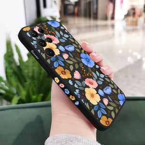 Liquid Silicone Floral Flower Pattern Case For Samsung Galaxy