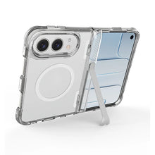 Load image into Gallery viewer, iPhone Duo Fold Case — Clear Anti-Yellow Magnetic Cover - Clear with Bracket