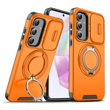 טען תמונה למציג הגלריה, Armor Magnetic Kickstand Case for Samsung Galaxy Series – Sliding Camera Cover &amp; Ring Holder Protection
